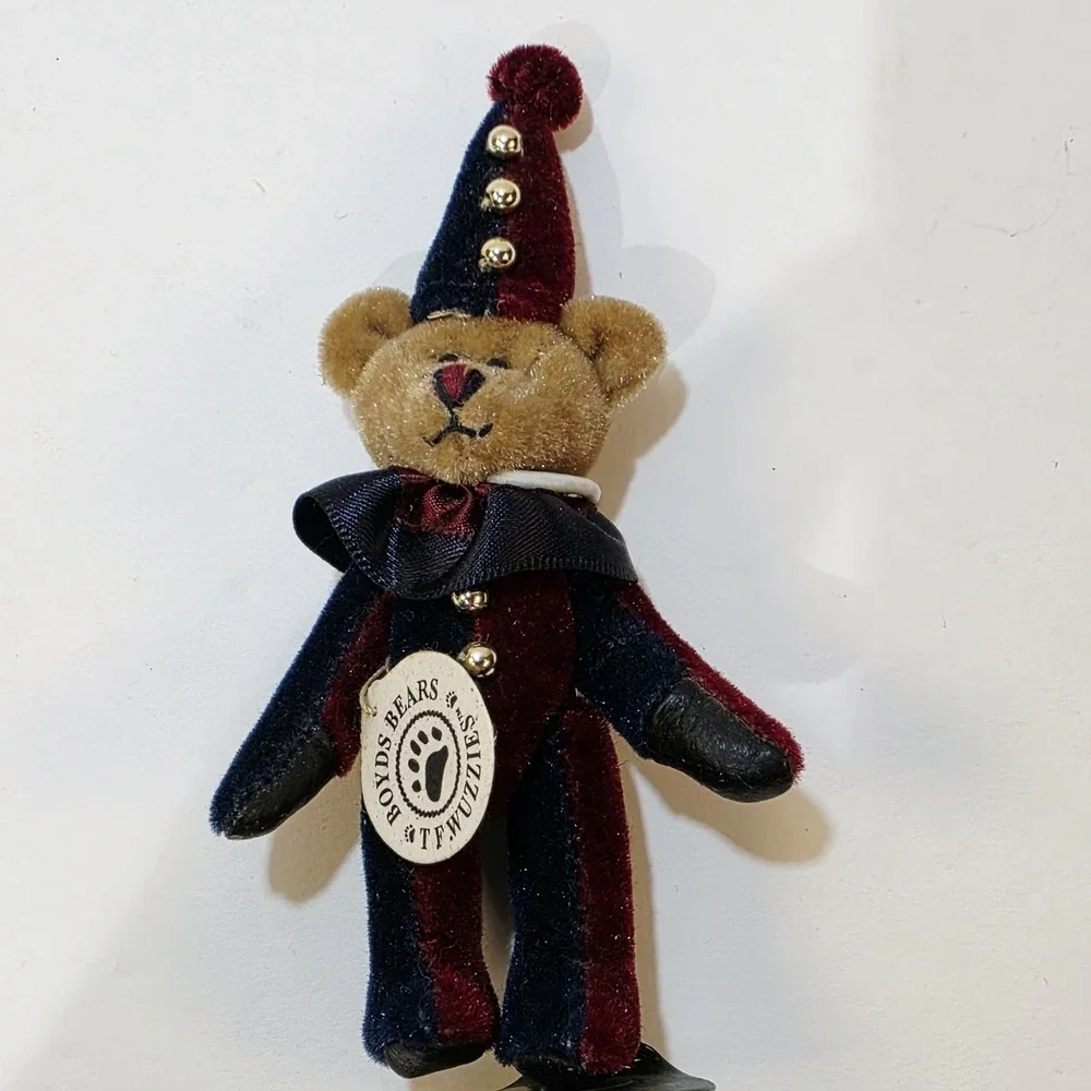 Boyds Bears Tumble F Wuzzie Jester Bear Plush Mini w/ Stand & Tag 596005